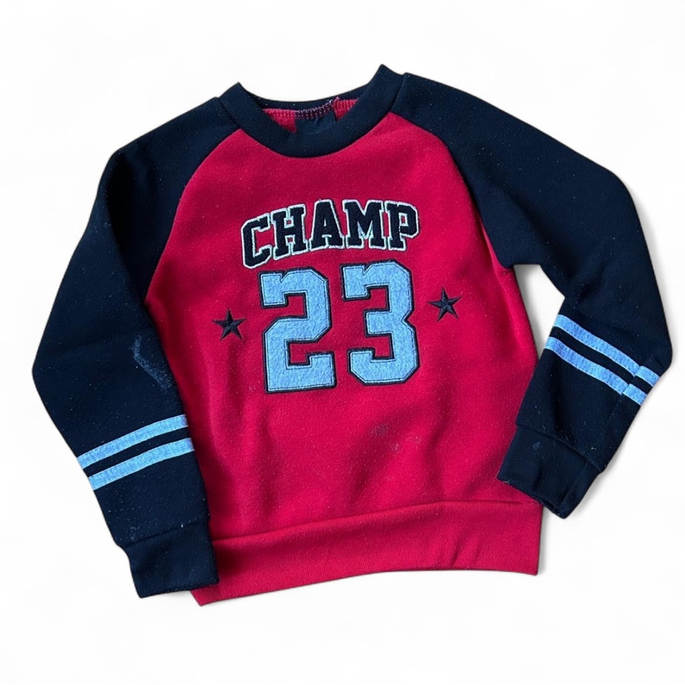 Vintage Quad Seven Embroidered Kids Crewneck